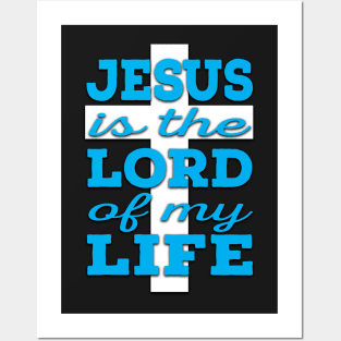 Jesus is Lord (blue and white) Posters and Art